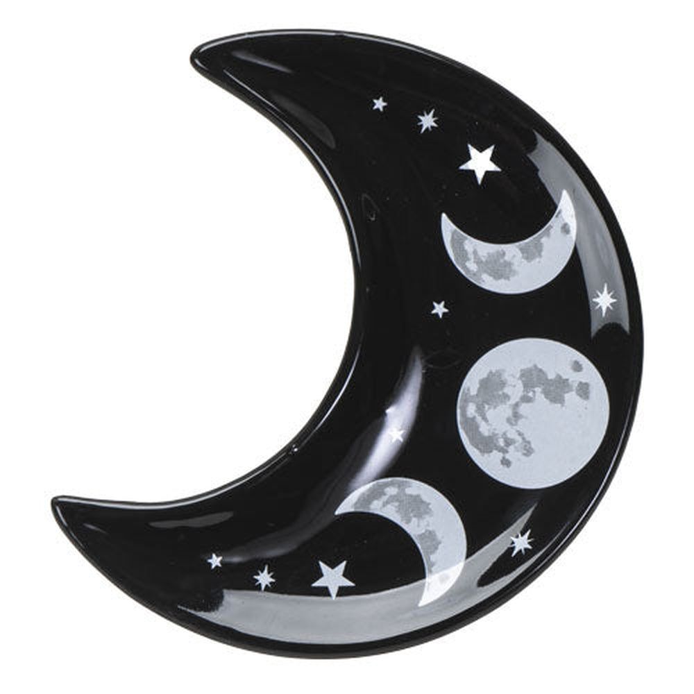 5&quot; Crescent Moon Ceramic Trinket Bowl, SKU PG-14084, UPC 700317059592