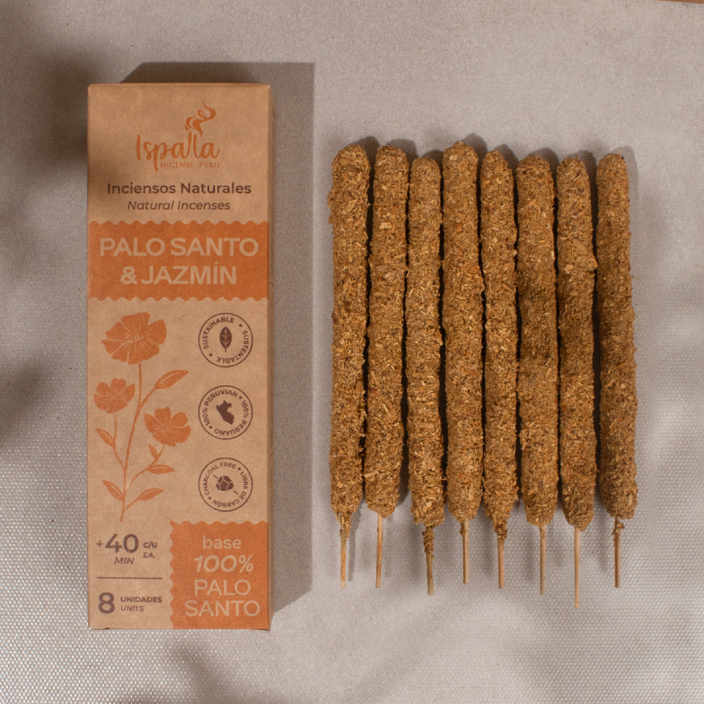 Ispalla - Palo Santo &amp; Jasmine Incense Sticks (8 Pack), SKU D00-IPS-10CMPSJS-1, UPC 700317388975