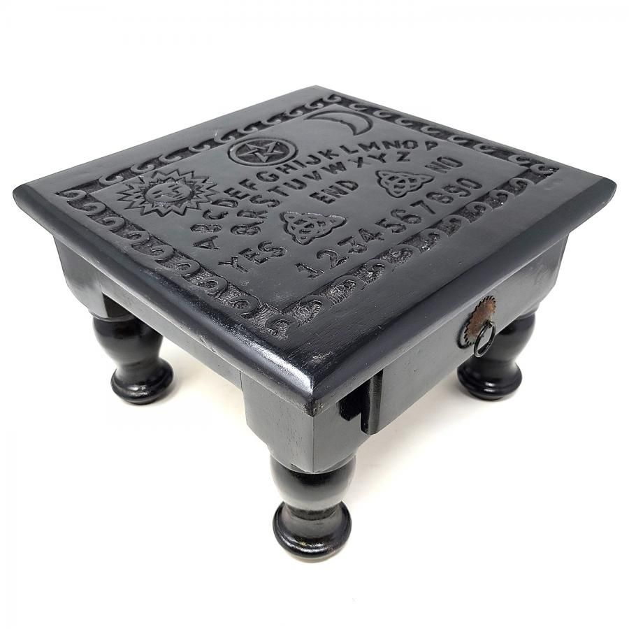 12&quot; Wooden Ouija Spirit Board Table with Drawer, SKU F03-633, UPC 700317381501