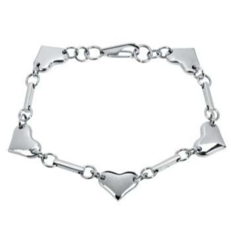 Heart Chain Stainless Steel Bracelet, SKU PG-Y2629, UPC 6016006568578