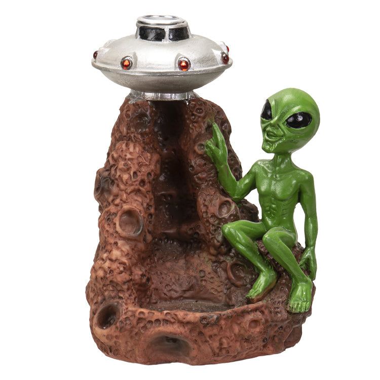 6&quot; UFO Alien Cave Backflow Incense Burner, SKU PG-14658, UPC 700317050070