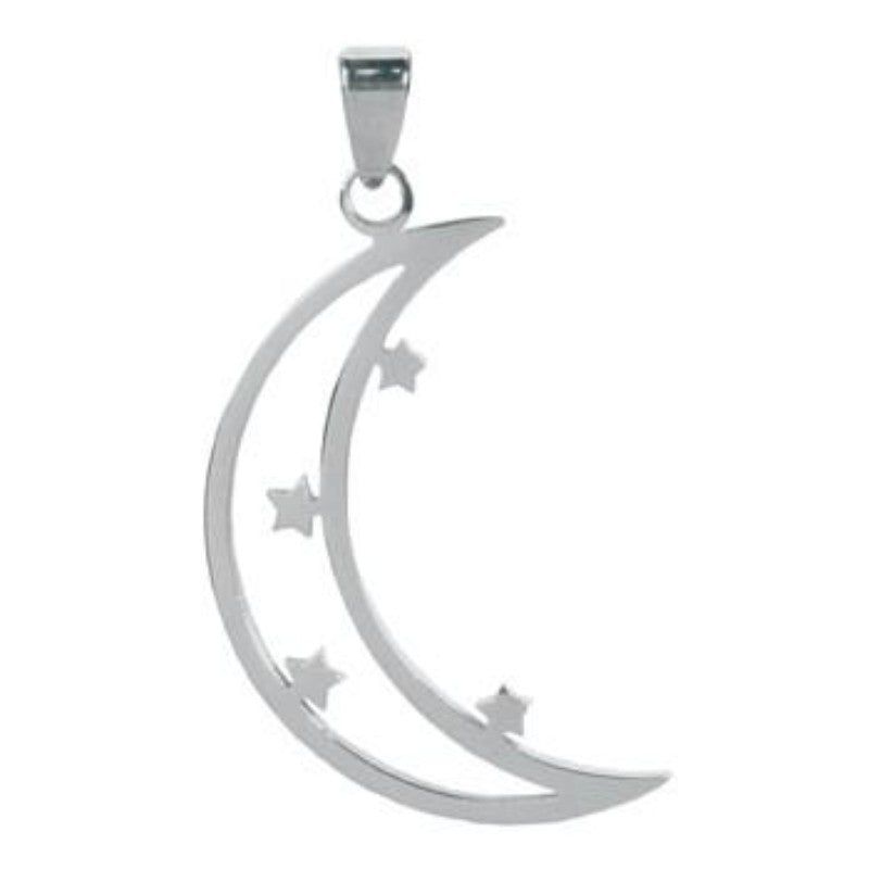 Starry Moon Stainless Steel Pendant, SKU PG-Y2618, UPC 6016026261213