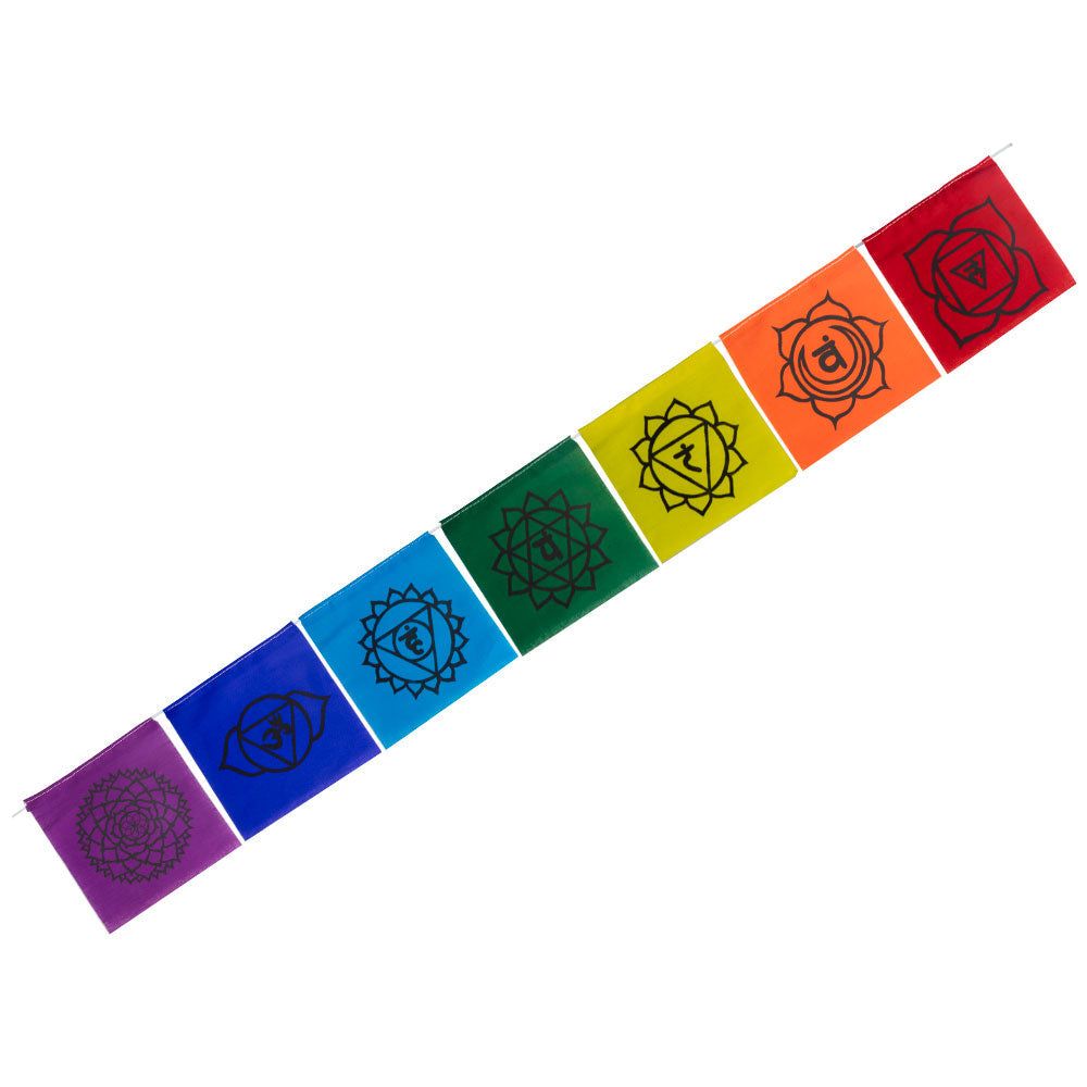 32&quot; Tibetan Prayer Flags - 7 Chakras, SKU KH-57645, UPC 700317117568