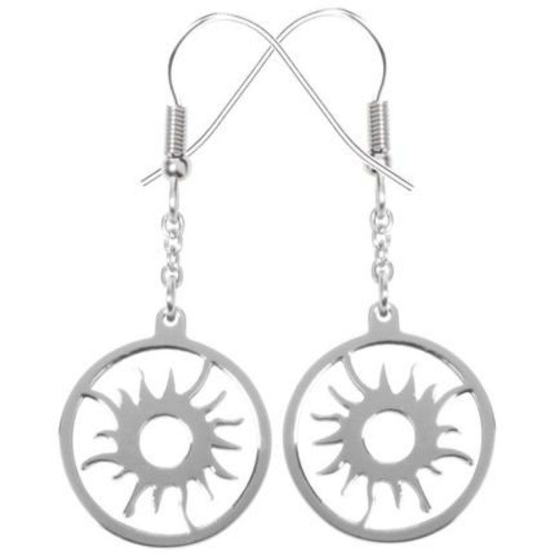 Halo Sun Stainless Steel Earrings, SKU PG-Y2767, UPC 6016013436433