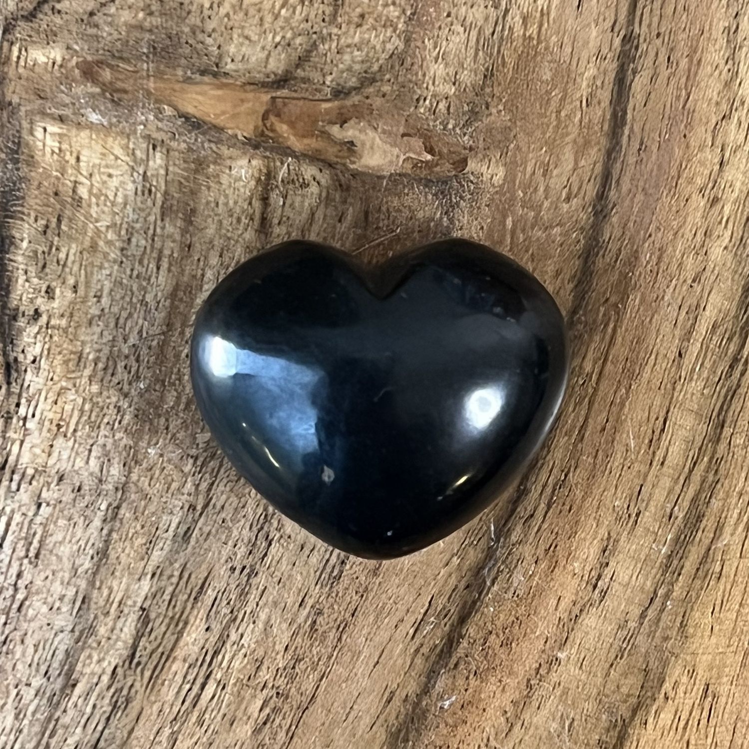 1.25&quot; Puffed Gemstone Heart - Shungite, SKU KH-62349, UPC 6016212256221