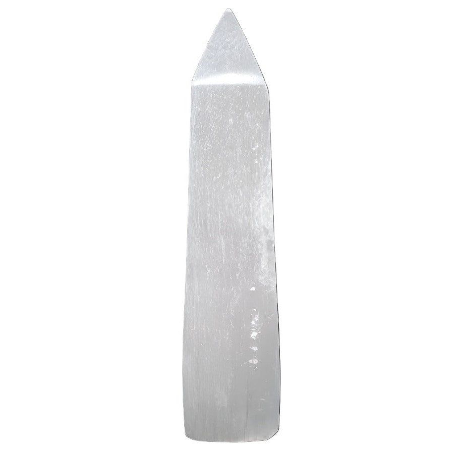 8&quot; Selenite Obelisk Tower, SKU C00-81-SEL-OBK-P, UPC 700317383123