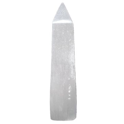 8&quot; Selenite Obelisk Tower, SKU C00-81-SEL-OBK-P, UPC 700317383123