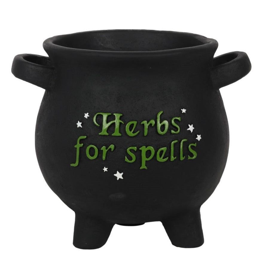 8.25&quot; Witches Cauldron Herbs for Spells Terracotta Planter Pot, SKU PG-14919, UPC 700317023142