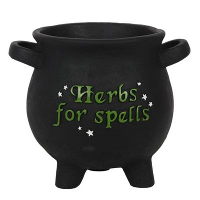 8.25&quot; Witches Cauldron Herbs for Spells Terracotta Planter Pot, SKU PG-14919, UPC 700317023142