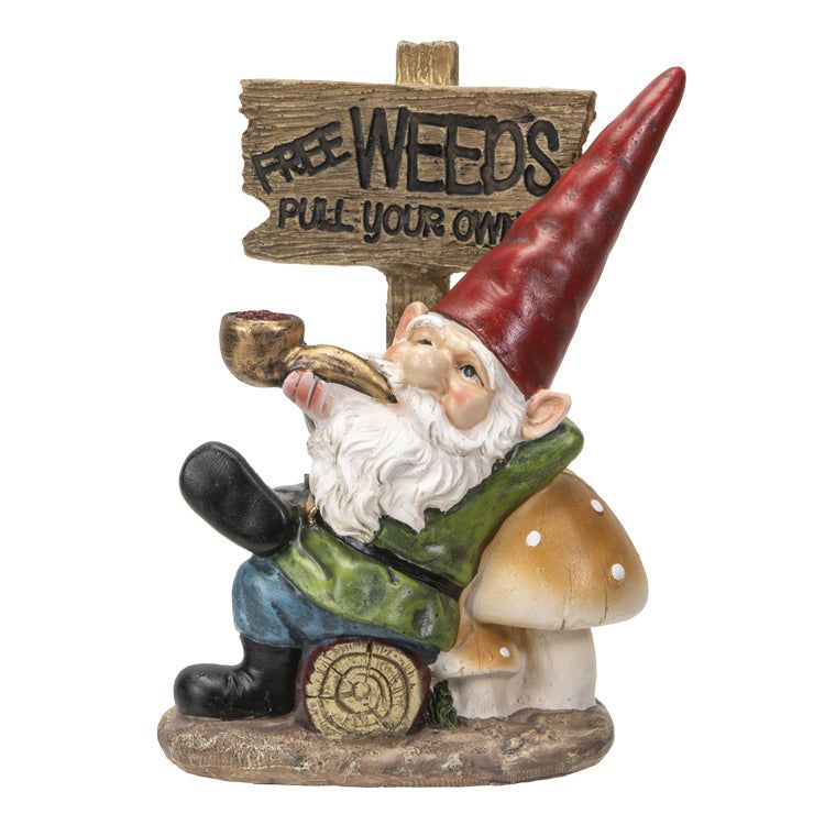 7.48&quot; Gnome Statue - Free Weeds, SKU PG-14783, UPC 700317041498