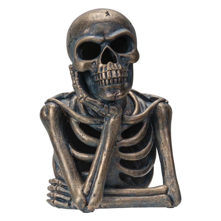 9.8&quot; Skeleton Statue - Thinking (LED Light Up), SKU PG-14344, UPC 700317052289