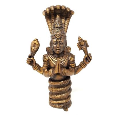 9.5&quot; Patanjali God of Yoga Solid Brass Statue, SKU H01-651, UPC 700317383246