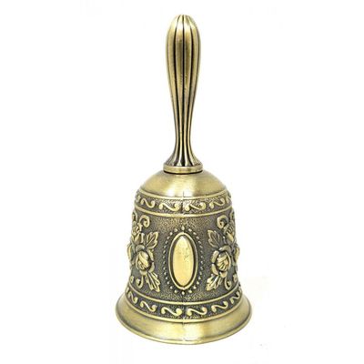 4.5&quot; Floral Altar Hand Bell in Bronze Finish, SKU ABL-BZN, UPC 700317301530