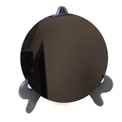 7.8&quot; Black Obsidian Scrying Mirror with Stand, SKU I09-SCM-20, UPC 700317381181