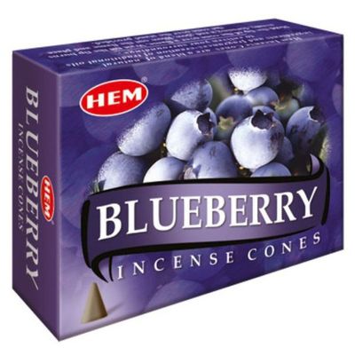 Blueberry HEM Cone Incense (10 Cones), SKU BLB12, UPC 700317305767