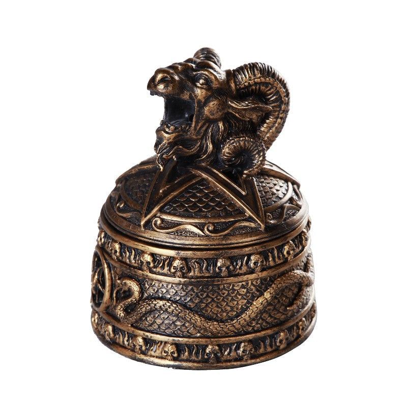 4.25&quot; Baphomet Horned Sabbatic Goat Cone Incense Burner, SKU PG-12231, UPC 700317023722