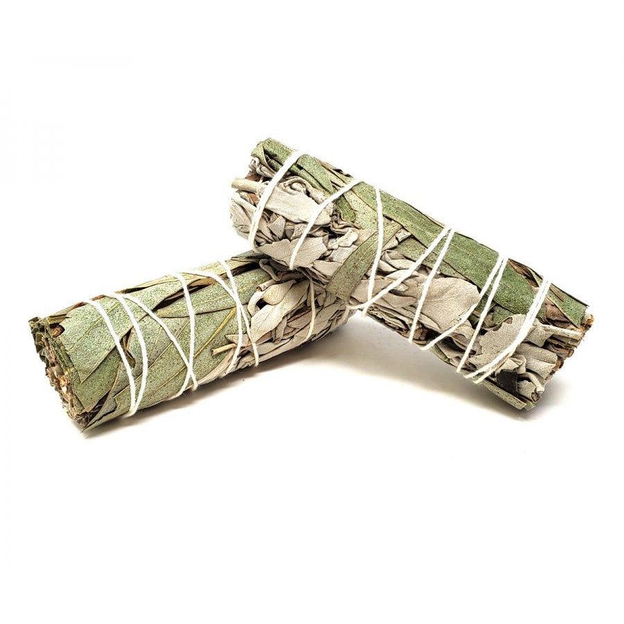4&quot; White Sage &amp; Eucalyptus Smudge Stick, SKU L02-10-MS1-EU-1, UPC 6016205838892