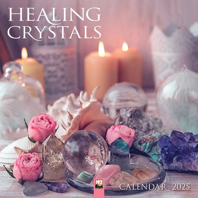 Healing Crystals Wall Calendar 2025 (Art Calendar) by Flame Tree Studio, SKU SS-317, UPC 7003173945…