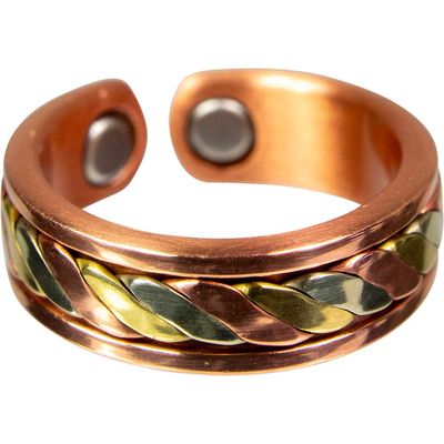 Adjustable Magnetic 3 Metal Twist Ring with Magnets, SKU KH-98394, UPC 700317398844