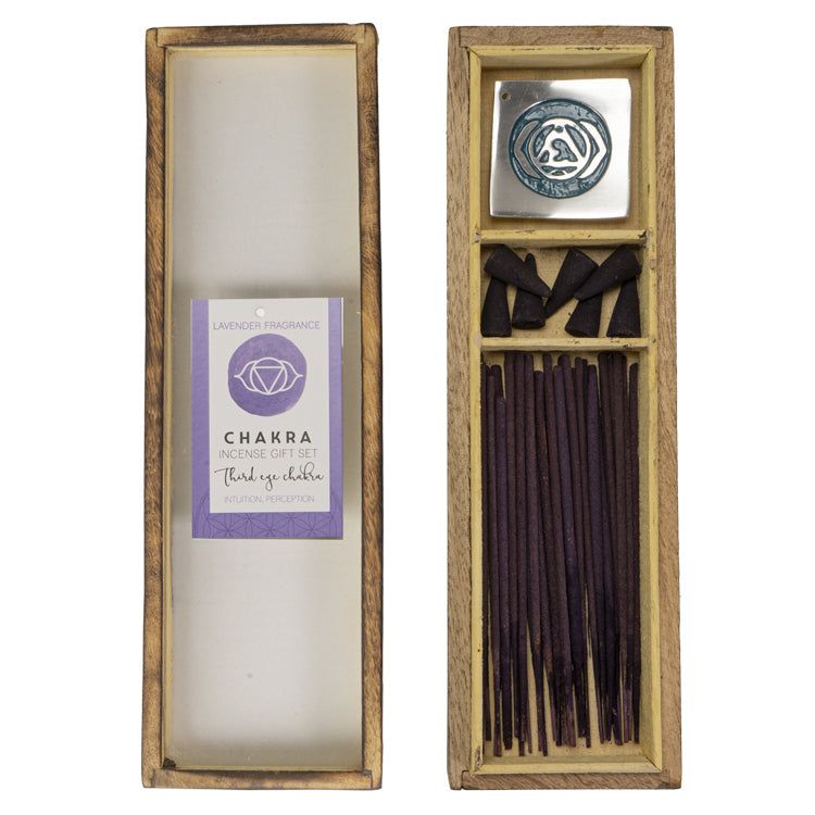 Chakra Incense Gift Set with Wood Box - Third Eye (Lavender), SKU PG-14557, UPC 700317032113