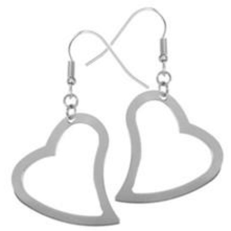 Open Heart Stainless Steel Earrings, SKU PG-Y2777, UPC 6016005714778