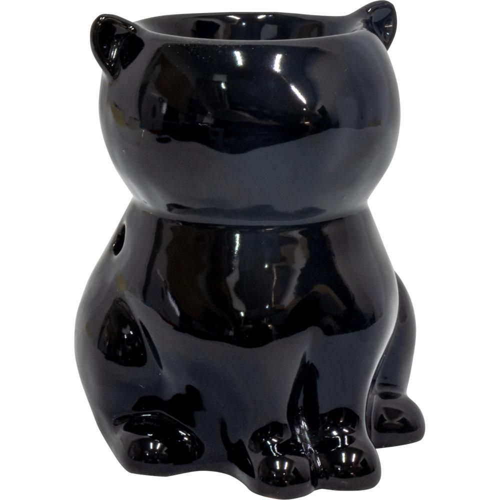 4&quot; Ceramic Oil Burner - Black Cat, SKU KH-08127, UPC 6016015850862