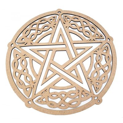 12&quot; Hanging Decor DIY Coloring - Pentagram, SKU MDFWH-06, UPC