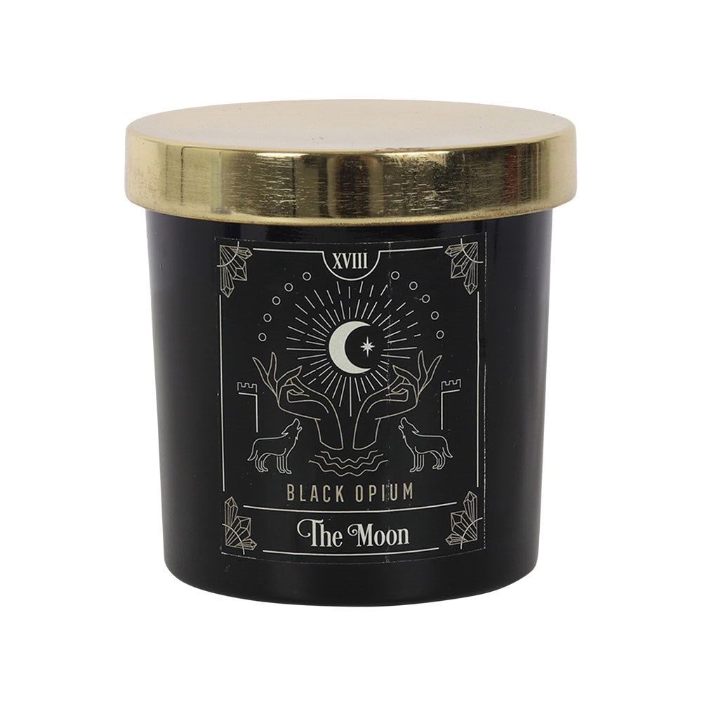 Tarot Series Glass Jar Candles - The Moon - Black Opium, SKU PG-14563, UPC 700317032168