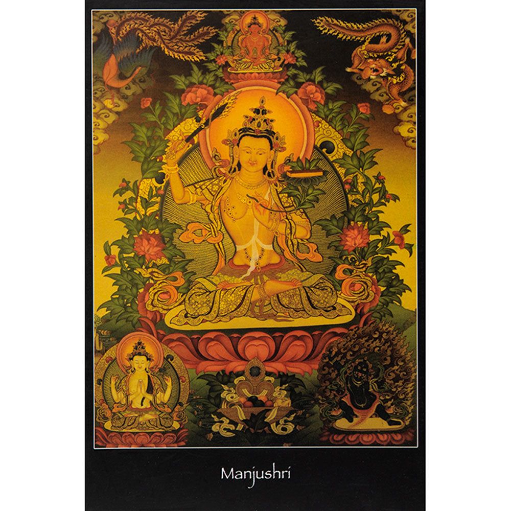 Nepalese Altar Card - Manjushri, SKU KH-10304, UPC 700317121824