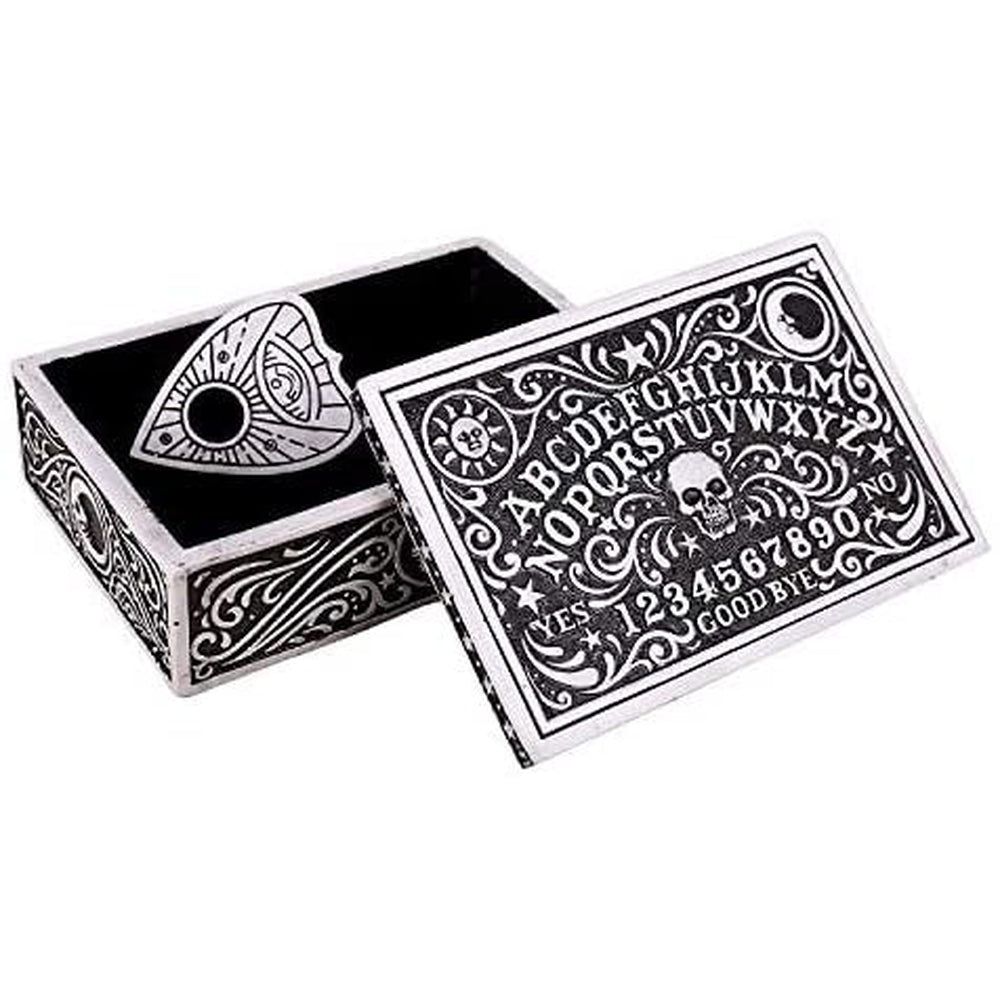 6&quot; x 4&quot; Black and White Ouija Board Trinket Box, SKU PG-13523, UPC 6016008016039