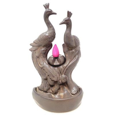 8&quot; Peacock Antique Finish Backflow Cone Incense Burner, SKU C03-03-BFL-31, UPC 700317380740