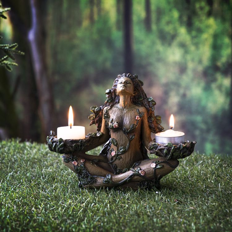7.5&quot; ENT Lady Tealight Candle Holder, SKU PG-14359, UPC 700317122715
