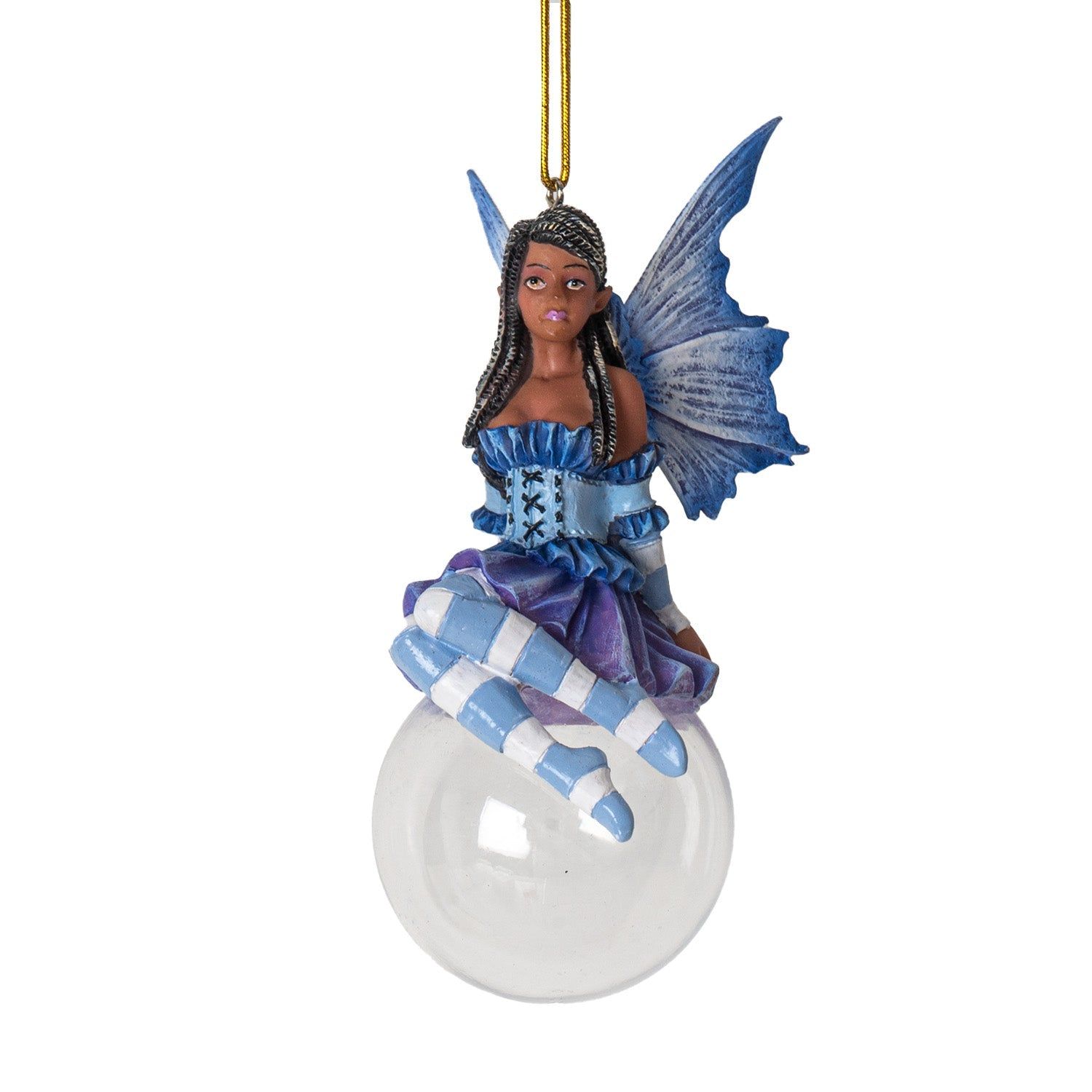 4&quot; Amy Brown Tree Ornament - Violet Bubble Rider Fairy, SKU PG-16107, UPC 700317411376