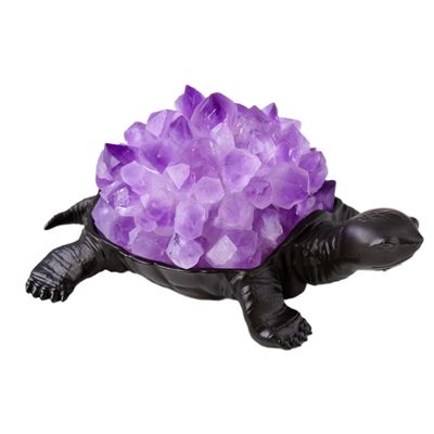 4.5&quot; LED Turtle Crystal Night Light - Amethyst, SKU GMLAMP-11, UPC 700317417156