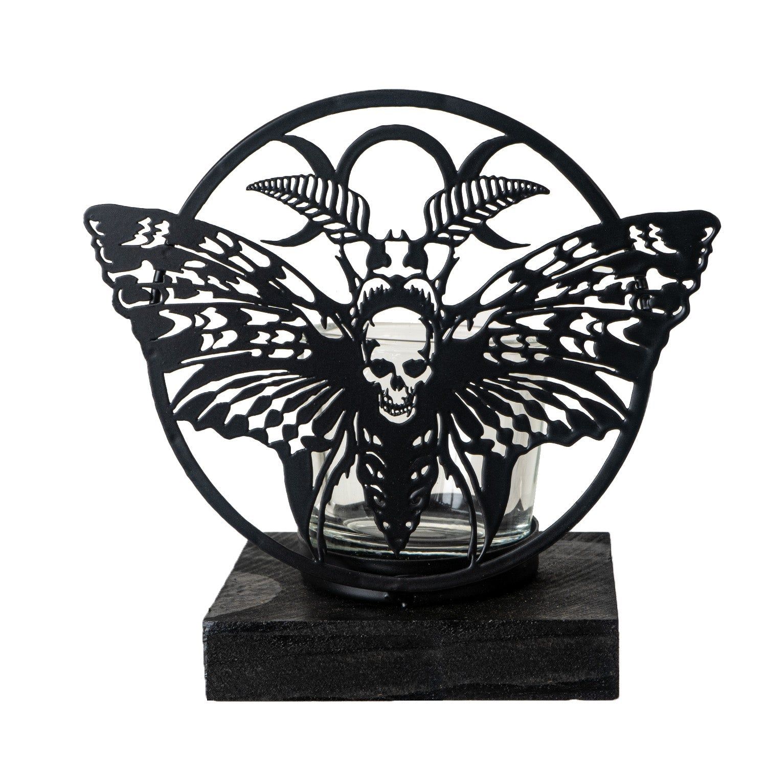5.88&quot; Death&#39;s Head Moth Tealight Candle Holder, SKU PG-15878, UPC 700317391883