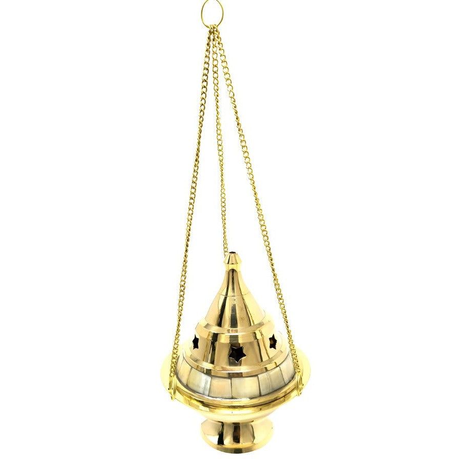 5&quot; Brass &amp; Mother of Pearl Hanging Censer, SKU I01-027-17415, UPC 700317383352