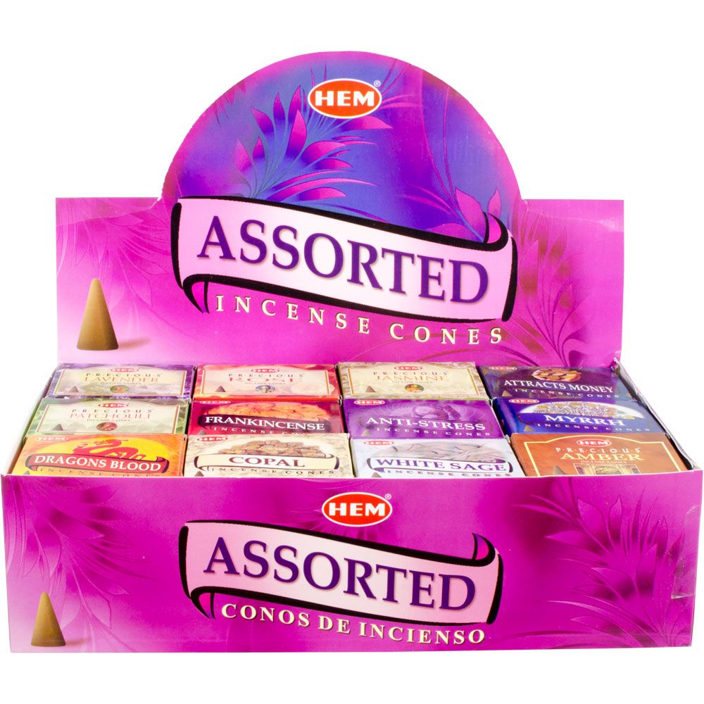 Variety Pack Hem Cone 48 Boxes of 10 Cones, SKU KH-72045, UPC 6016205026077