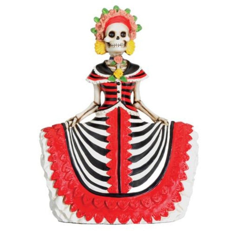 5.25&quot; Day of the Dead Statue - Senorita Red, SKU PG-Y7681, UPC 700317038481