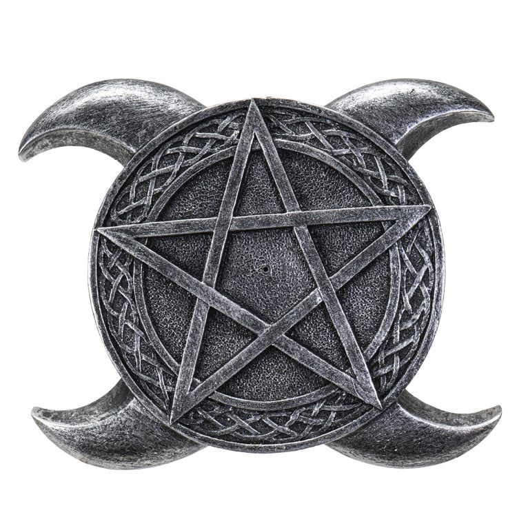 6&quot; Triple Moon Stick Incense Burner, SKU PG-14682, UPC 700317050377