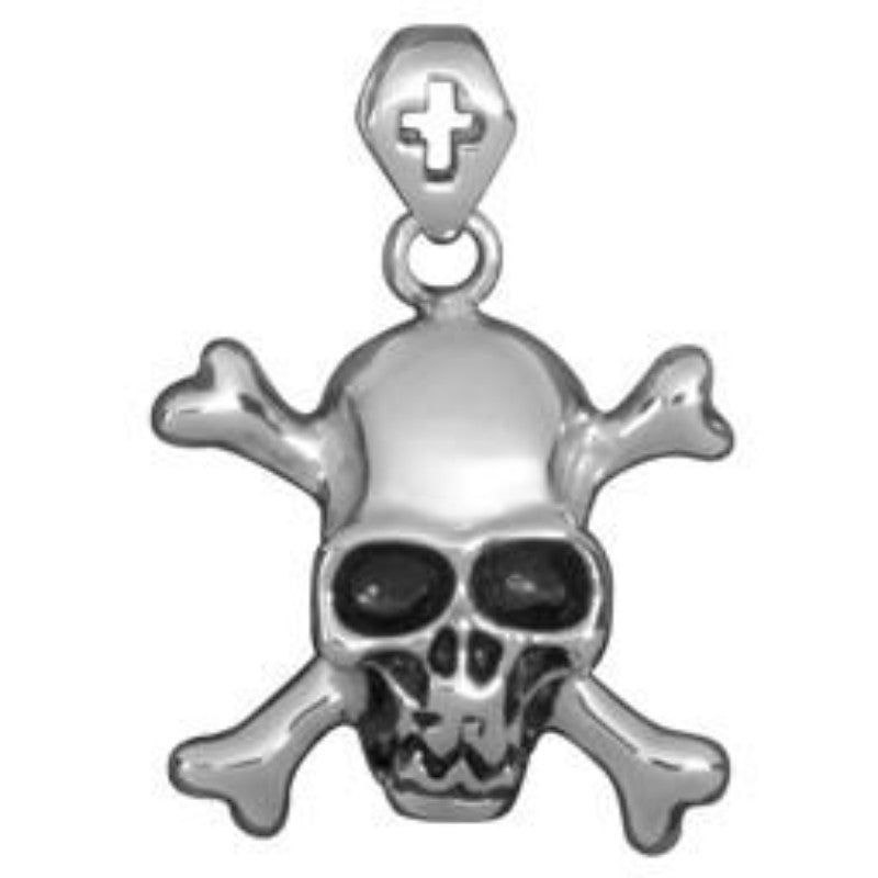 Double Cross Skull Stainless Steel Pendant, SKU PG-Y2761, UPC 6016019017056