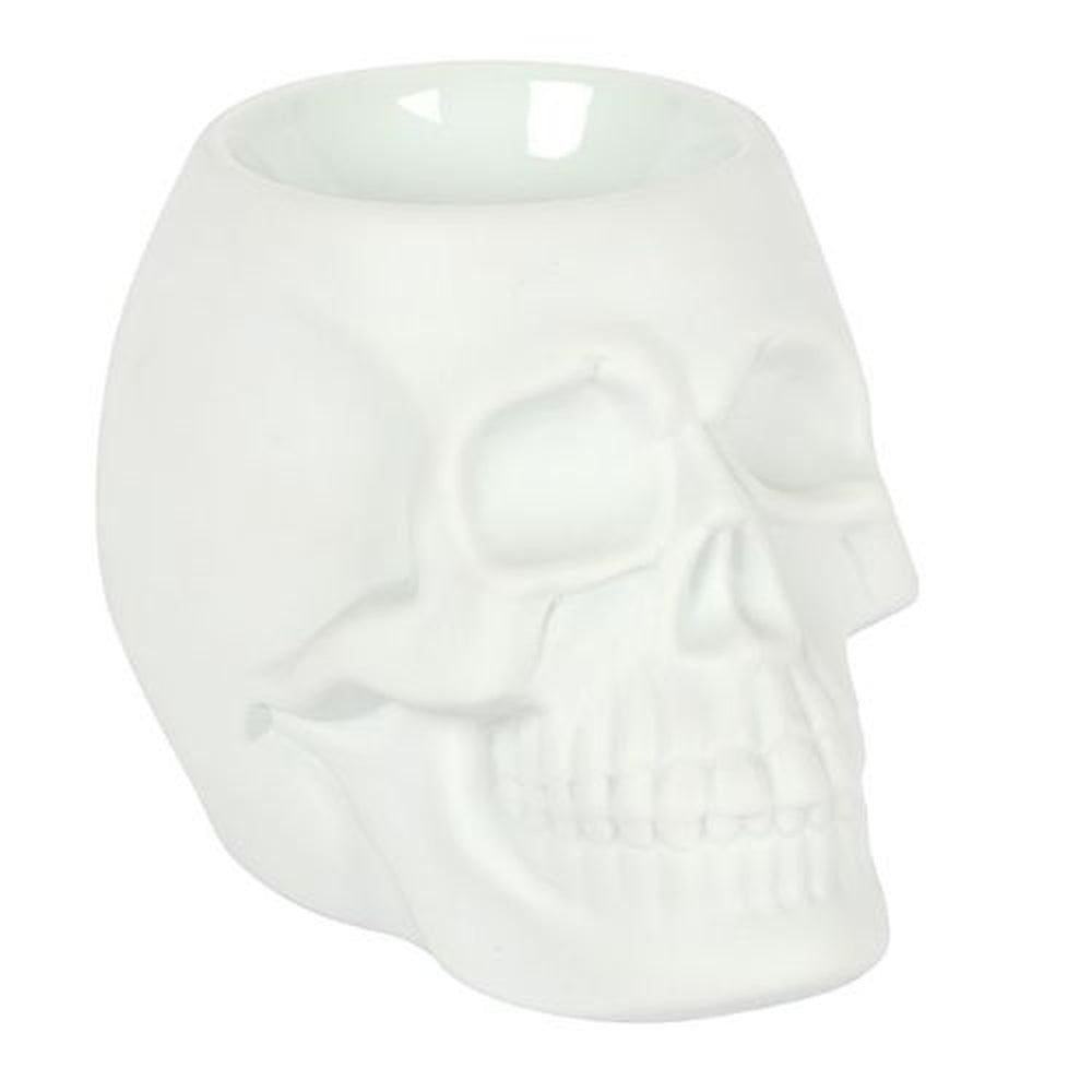 5&quot; Ceramic Oil Burner - White Skull, SKU PG-14043, UPC 700317050339