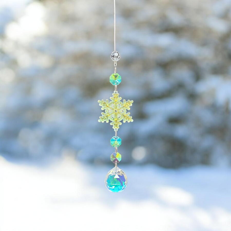 15&quot; Sun Catcher - Snowflake Prism, SKU SCWH-48, UPC 700317417262