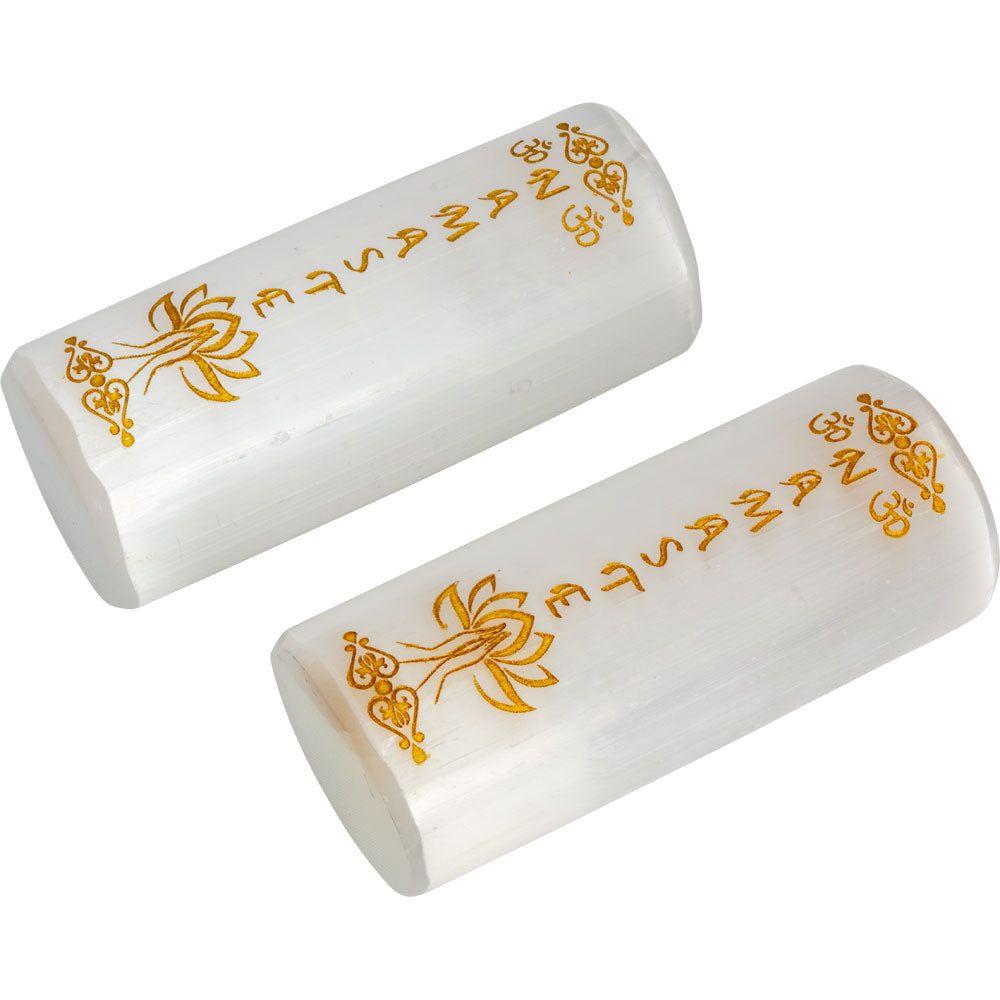 4&quot; Selenite Harmonizer Pair - Namaste (2 Pieces), SKU KH-63163, UPC 700317418474