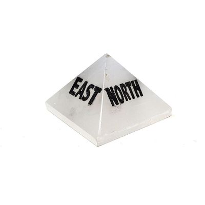 Selenite Directional Pyramid - North, East, South, West, SKU Pyramid-NEWS, UPC 6016018965952