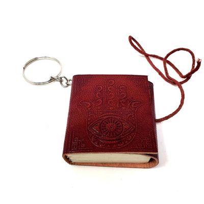 2&quot; Leather Journal Key Chain - Hamsa Hand, SKU KB2-HH, UPC 6016217134111