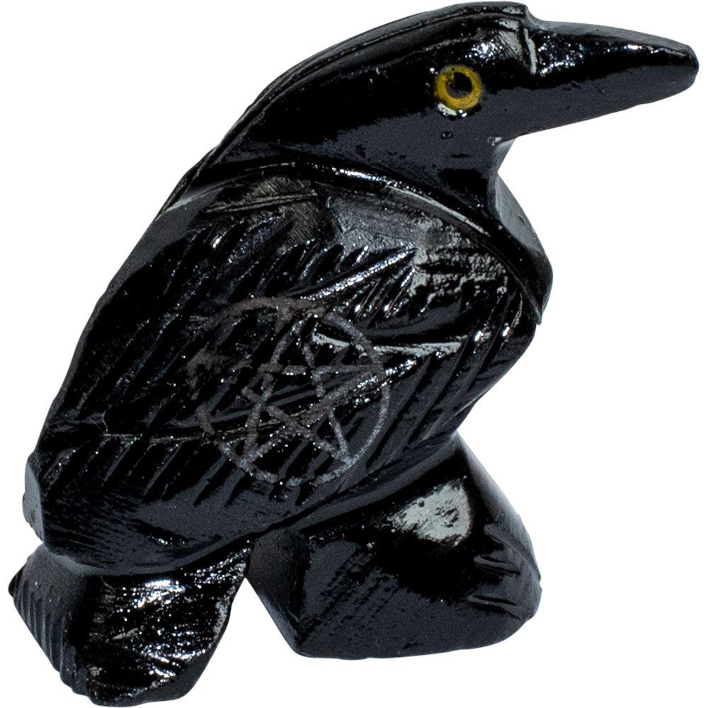 1.5&quot; Black Onyx Raven with Pentacle, SKU KH-33691-D6, UPC 6016000936915