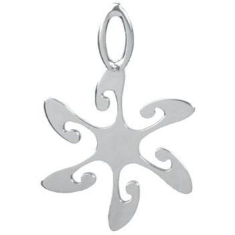 Tribal Flower Stainless Steel Pendant, SKU PG-Y2613, UPC 6016014113111