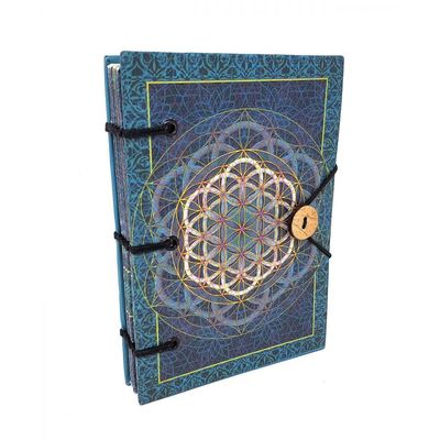 5&quot; x 7&quot; Hardcover Parchment Journal - Flower of Life, SKU KB75-FOL, UPC 700317302193
