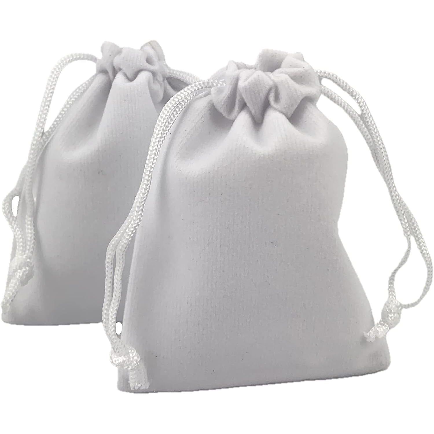 3&quot; x 4&quot; Unlined Velvet Bag - White, SKU AZ-Bag-24, UPC 700317396734