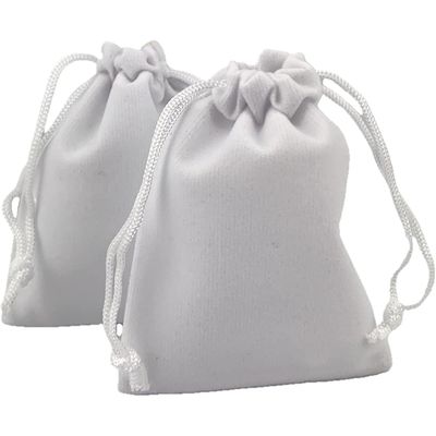 3&quot; x 4&quot; Unlined Velvet Bag - White, SKU AZ-Bag-24, UPC 700317396734